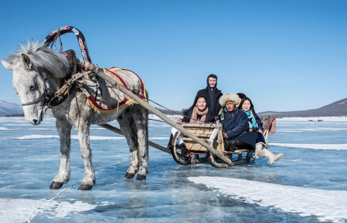 Horse sledding - Mongolian ice festival